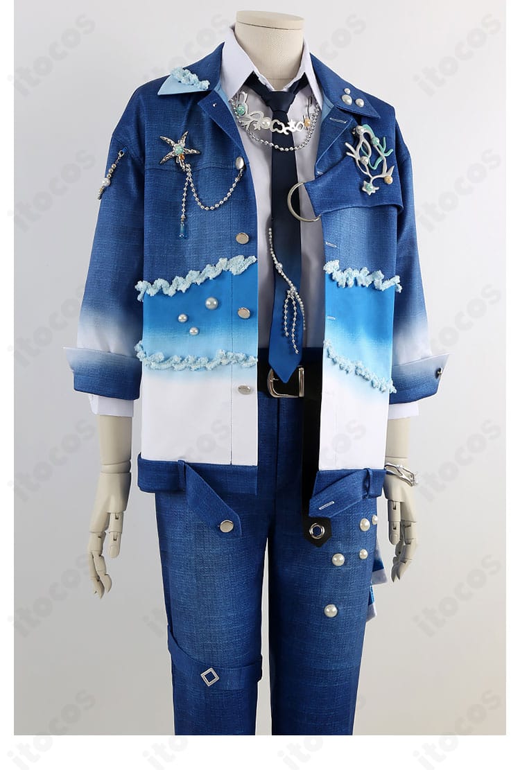 乙狩アドニス Deep into you 外套装飾ディテール。ゴールドの装飾とエッジの効いたラインを忠実再現