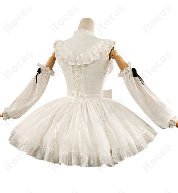 初音ミク ヴィンテージドール衣装の背面全体図。大きなリボンと立体的なスカートでドールらしさを再現