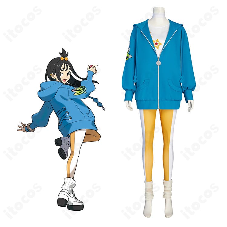 Pokémon LEGENDS Z-A デウロの全身コスプレ衣装一式。明るく元気なダンサー風デザインでキャラクターの雰囲気を再現。