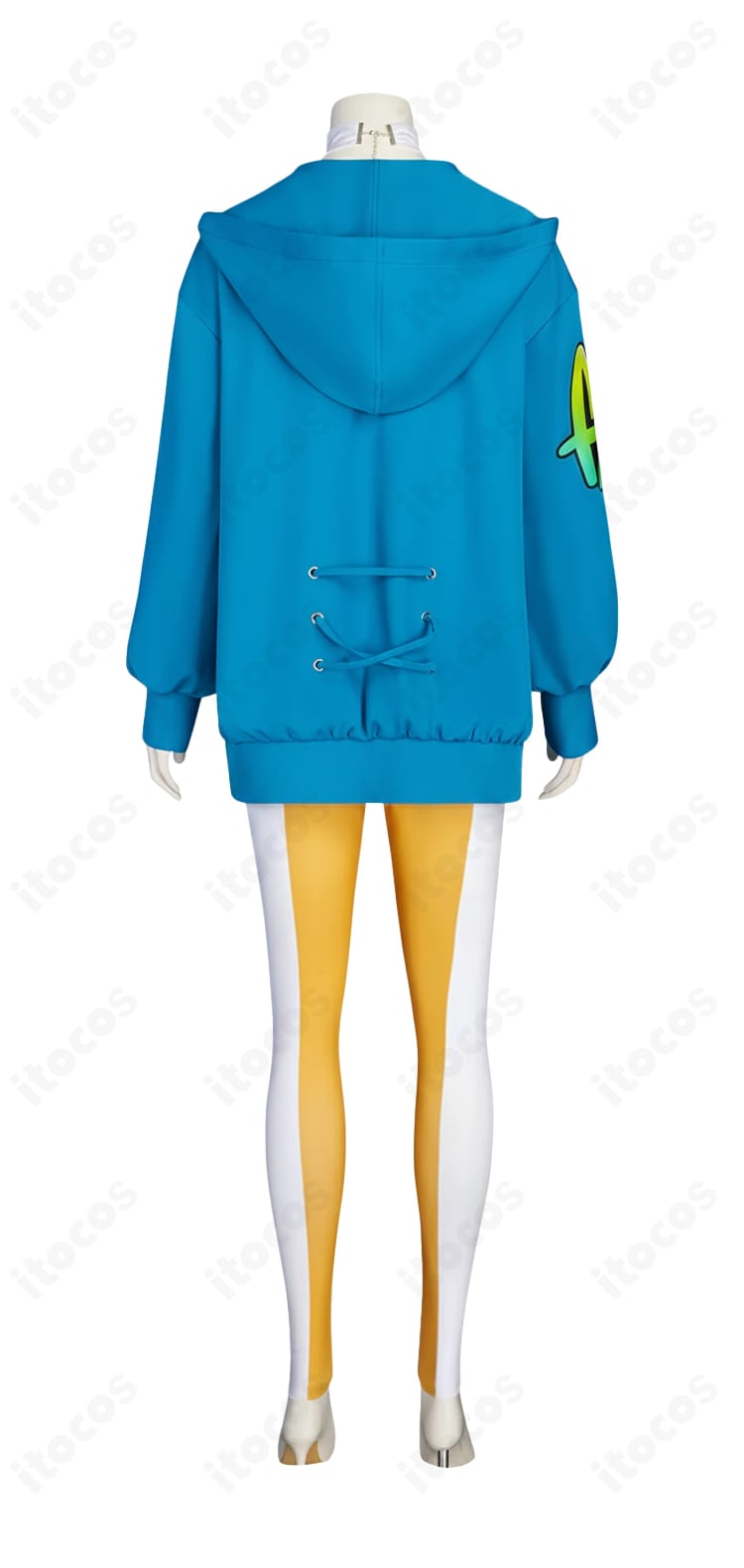 デウロ 衣装の背面。外套のラインと装飾要素を忠実に再現したバックデザイン。