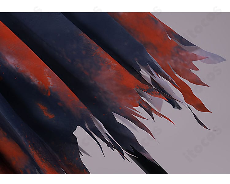 原神 コスプレ衣装 スカート裾の装飾アップ。刺繍と縫製の仕上がり、端処理の美しさを詳細に表示