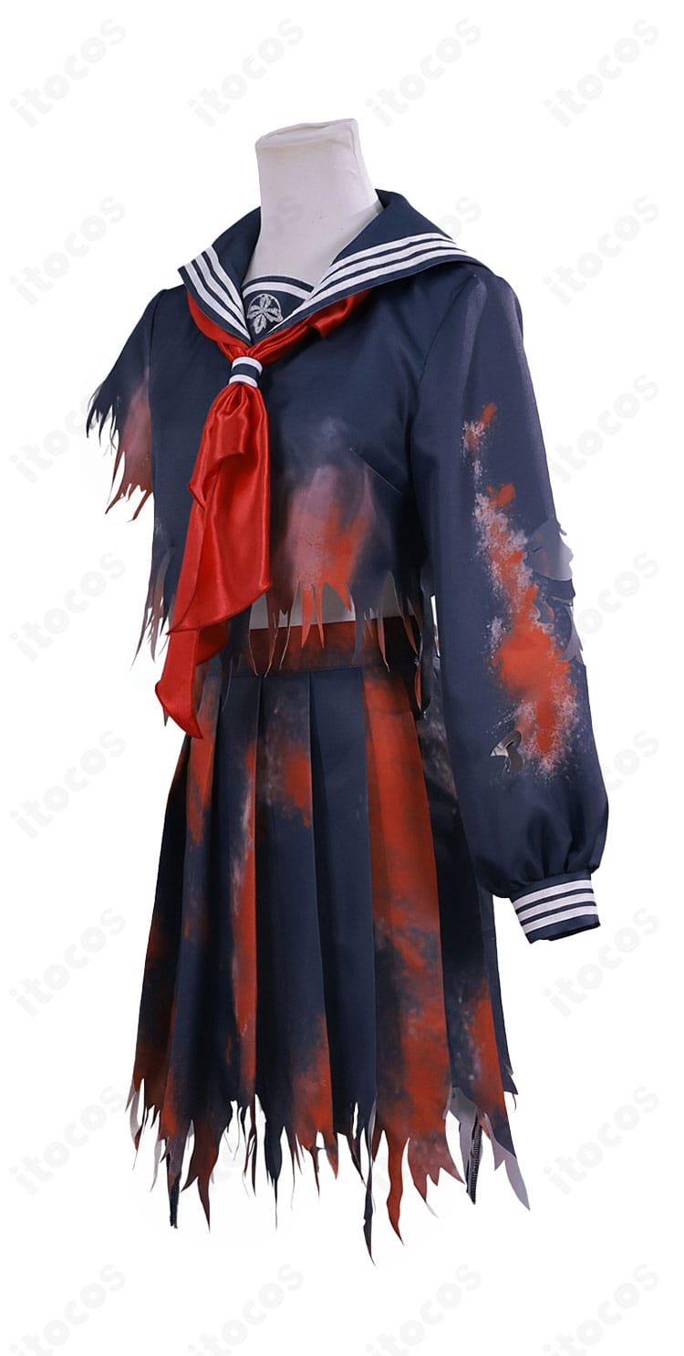 原神 コスプレ衣装 右側面。サイドの立体ラインとスカートの揺れ感、袖装飾の配置が分かる角度