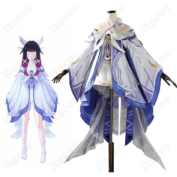 原神 コロンビーナ（月の少女）コスプレ衣装の全身イメージとデザイン要素が分かるカット