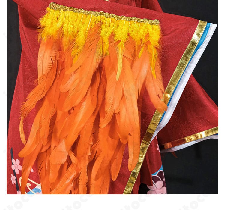 大鳳バニー衣装の袖に付く羽毛装飾の質感と取り付け部ディテール