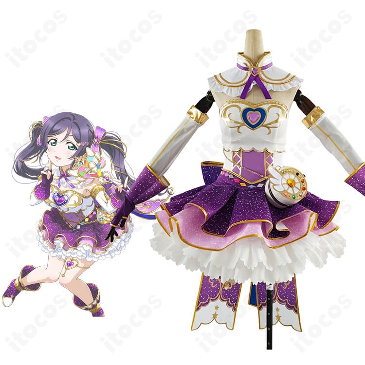 ラブライブ！東條希 お化粧の魔法編「のんちゃんマジカル☆」衣装を着用した全身イメージ。魔法少女風デザインと大きな背面リボンが映えるカット。