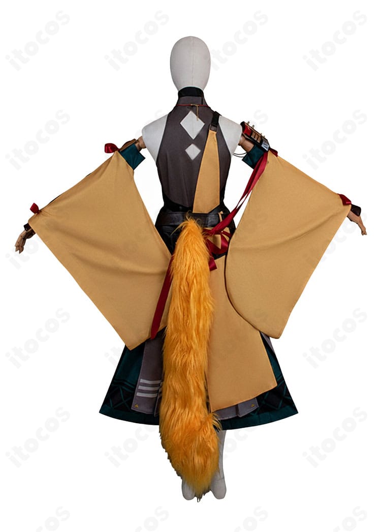 アークナイツ 司霆レイズ（異格）衣装の背面。背中の装飾配置とフリンジの再現度をチェックできる画像