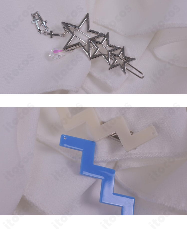 結城さくな 猫メイド衣装のヘアクリップ細部アップと留め具仕様