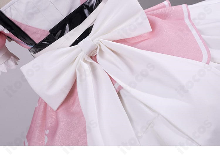 結城さくな 猫メイド衣装の白色バックリボン装飾アップと質感表現