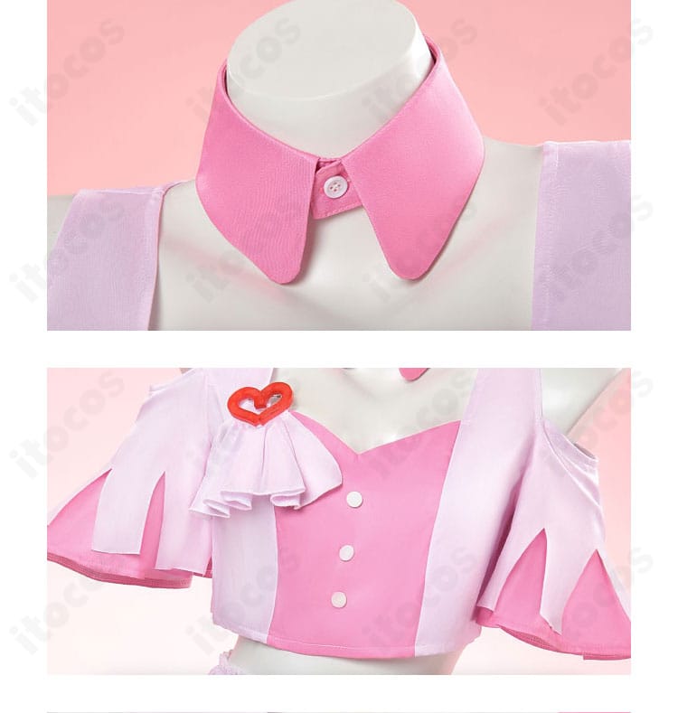 スティルインラブ コスプレ つけ襟と襟元装飾の近接画像。精巧な縁取りと配色が見えるディテール