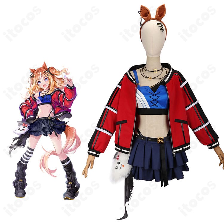 ウマ娘 エスポワールシチーの勝負服コスプレ衣装。キャラクター公式イメージに基づく配色と装飾の全体図。