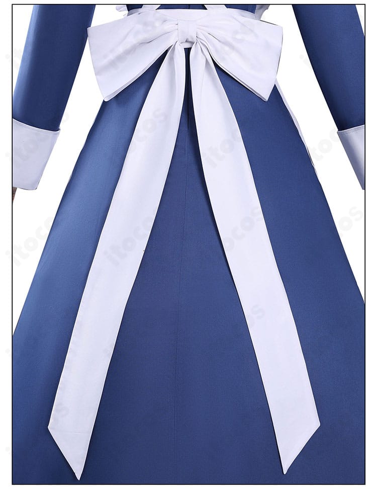 白いリボン付き背面アクセサリーの接写。清楚なアクセントのディテール