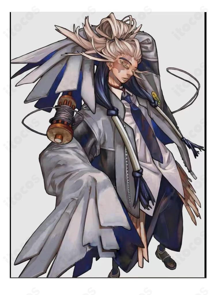 ガチアクタ タムジー・カイネスのコスプレ衣装 ディテール近影。素材の質感と装飾の仕上げが分かるITOCOSオーダーメイド品質