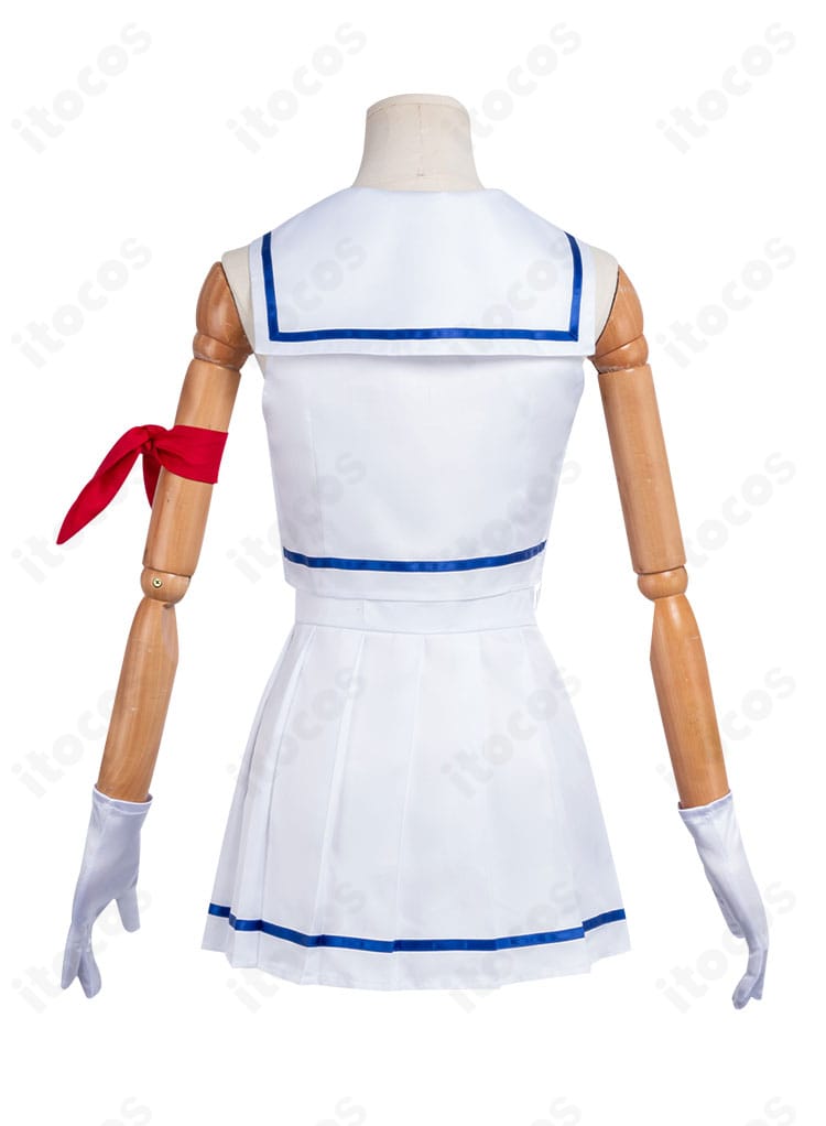 アスナ セーラー服コスプレ スカーフ結びと襟ラインのディテール