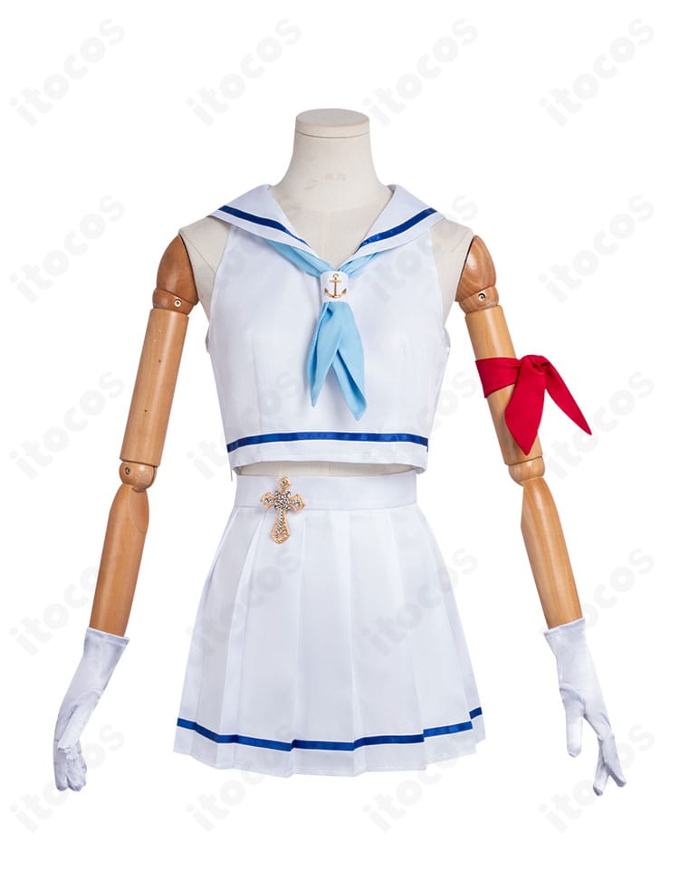 ソードアート・オンライン 結城明日奈 セーラー服コスプレ衣装 背面シルエットとプリーツの見え方