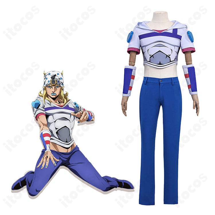 ジョジョの奇妙な冒険SBR ジョニィ・ジョースター通常衣装のコスプレ衣装とキャラ参考画像の比較