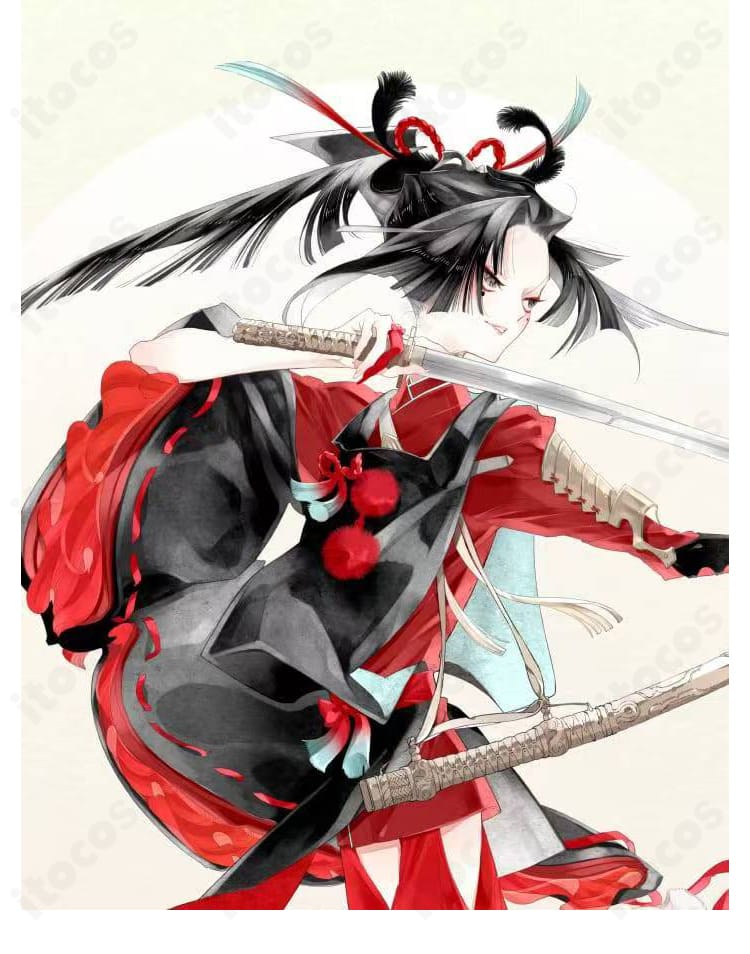 刀剣乱舞-ONLINE- 小烏丸 コスプレ衣装 側面シルエット｜袖のボリュームと全体バランスを確認できる画像