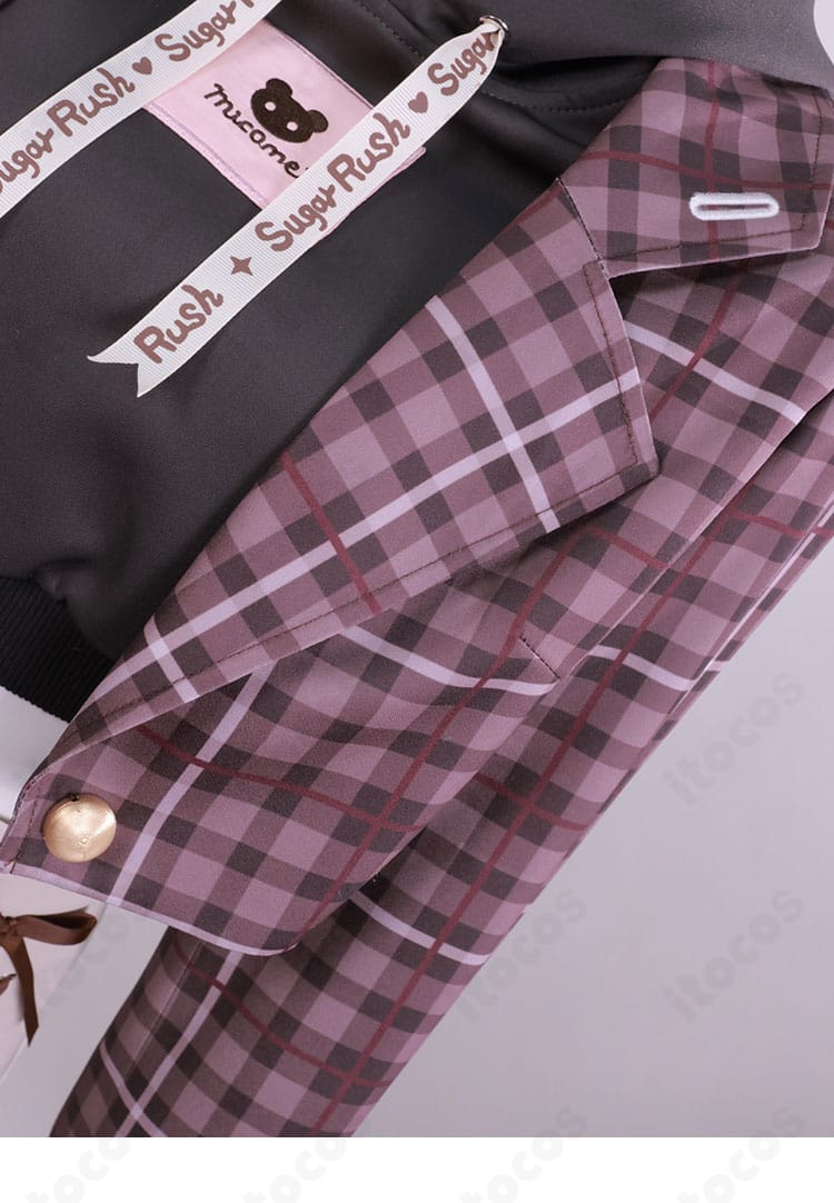 miCometベアブランド衣装 コート襟元の意匠と縫製アップ