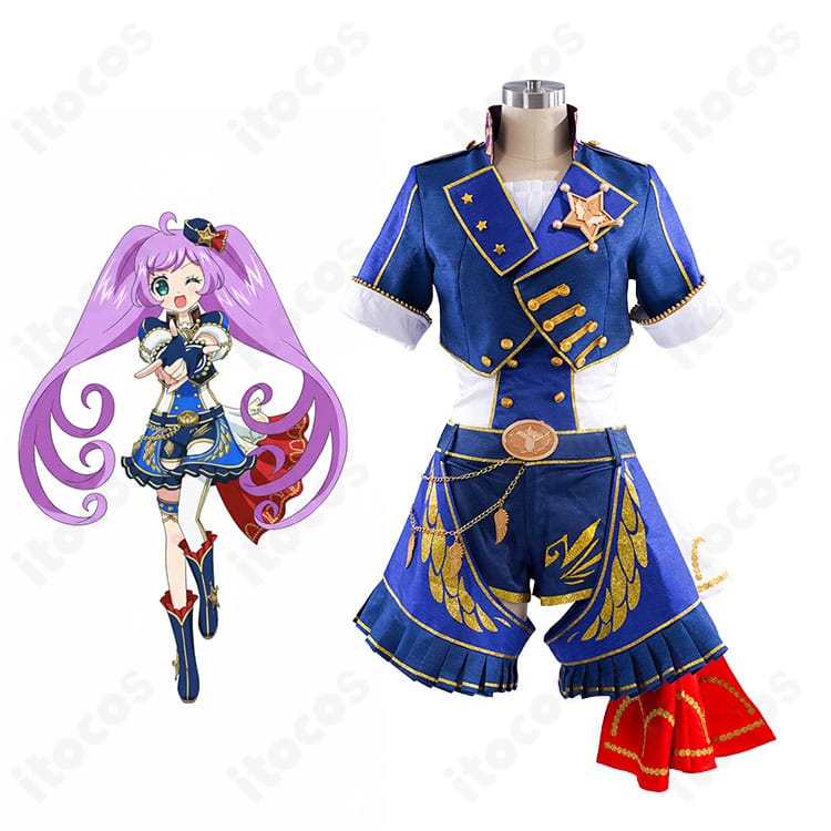 真中らぁら プリパラポリス ゴーゴーコーデのコスプレ衣装と公式イメージを並べた比較画像。装飾と配色の再現度を確認できる。