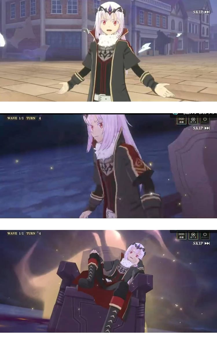 エミルス 黒白ノ覇王 コスプレ衣装のシーン撮影カット。世界観に合う重厚な質感と撮影映えする素材感を表現。