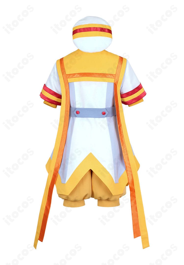 わんだふるぷりきゅあ！兎山大福 映画ver. コスプレ衣装の背面。披肩風ディテールと全体バランスを再現。