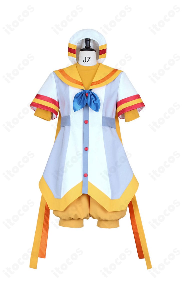 わんだふるぷりきゅあ！兎山大福 映画ver. コスプレ衣装の正面全体。人間姿の勇敢でスタイリッシュなシルエットを忠実に再現。