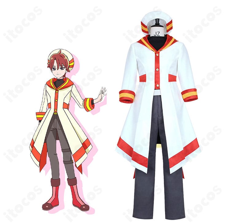 わんだふるぷりきゅあ！映画 兎山悟（人間の姿）コスプレ衣装と劇中イメージの比較。映画ver.の配色と装飾を高再現し、イベント向けに最適化したセット。