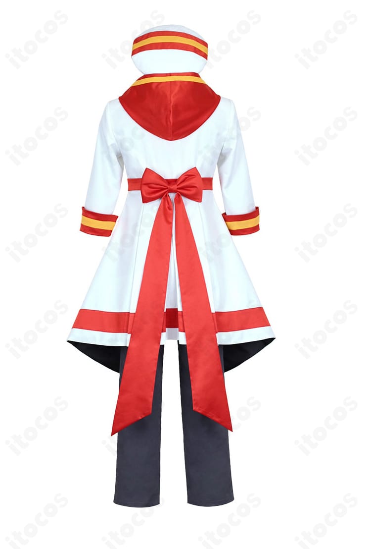 兎山悟 コスプレ衣装 背面全体。背中の大きなリボンと裾のラインまで丁寧に作り込んだ仕様。