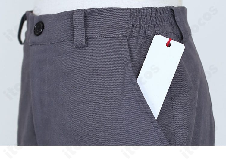 兎山悟 コスプレ ズボン部分ディテール。まっすぐでスタイリッシュなラインを実現。