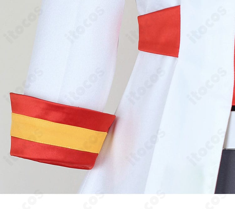 兎山悟 コスプレ 袖口ディテール。白ラインの清楚なアクセントで手元まで端正に。