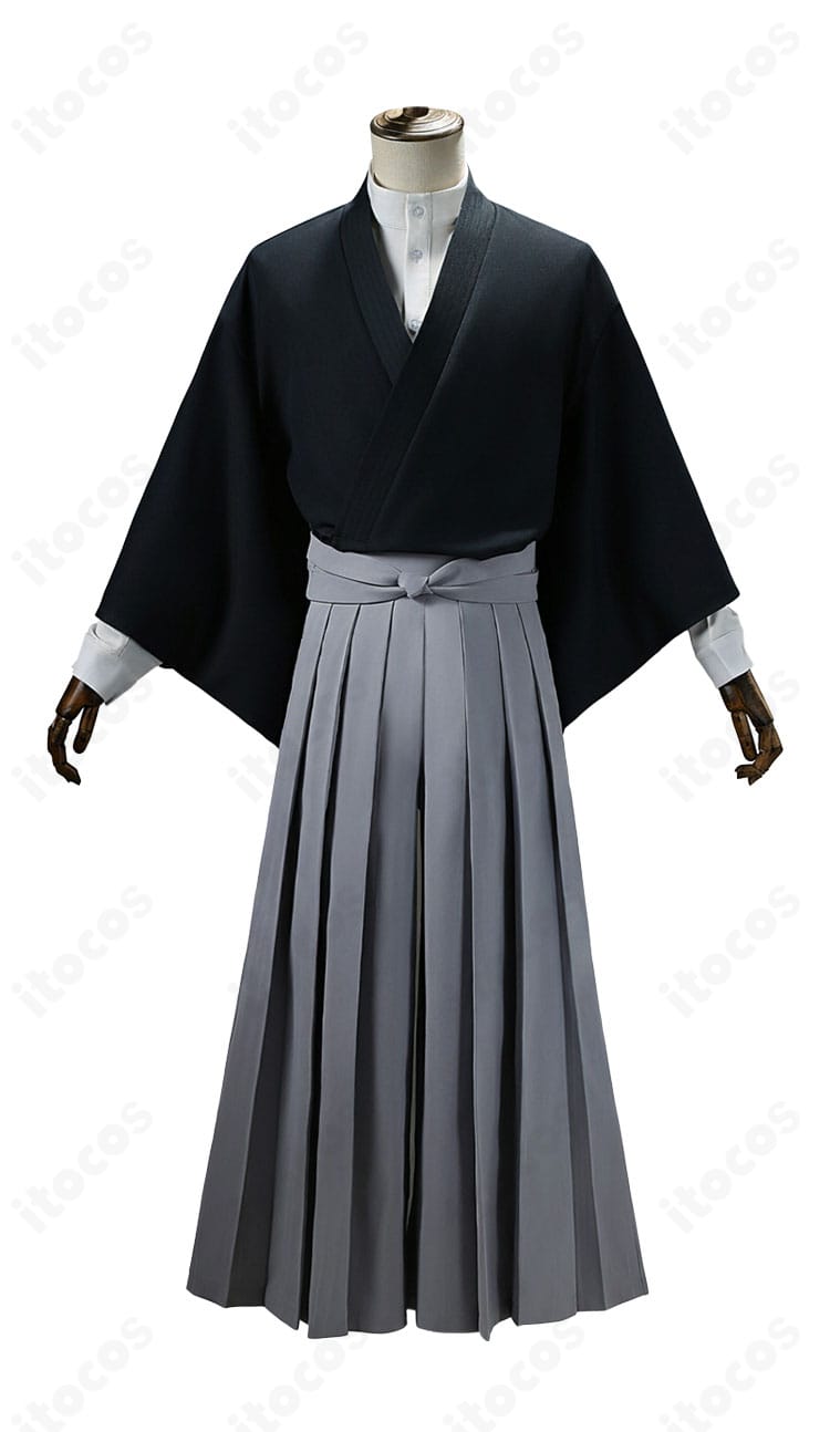 禪院直哉 コスプレ衣装の正面全体図。和装トップスと袴、帯のバランスが分かる高品質仕立て。送料無料対応。