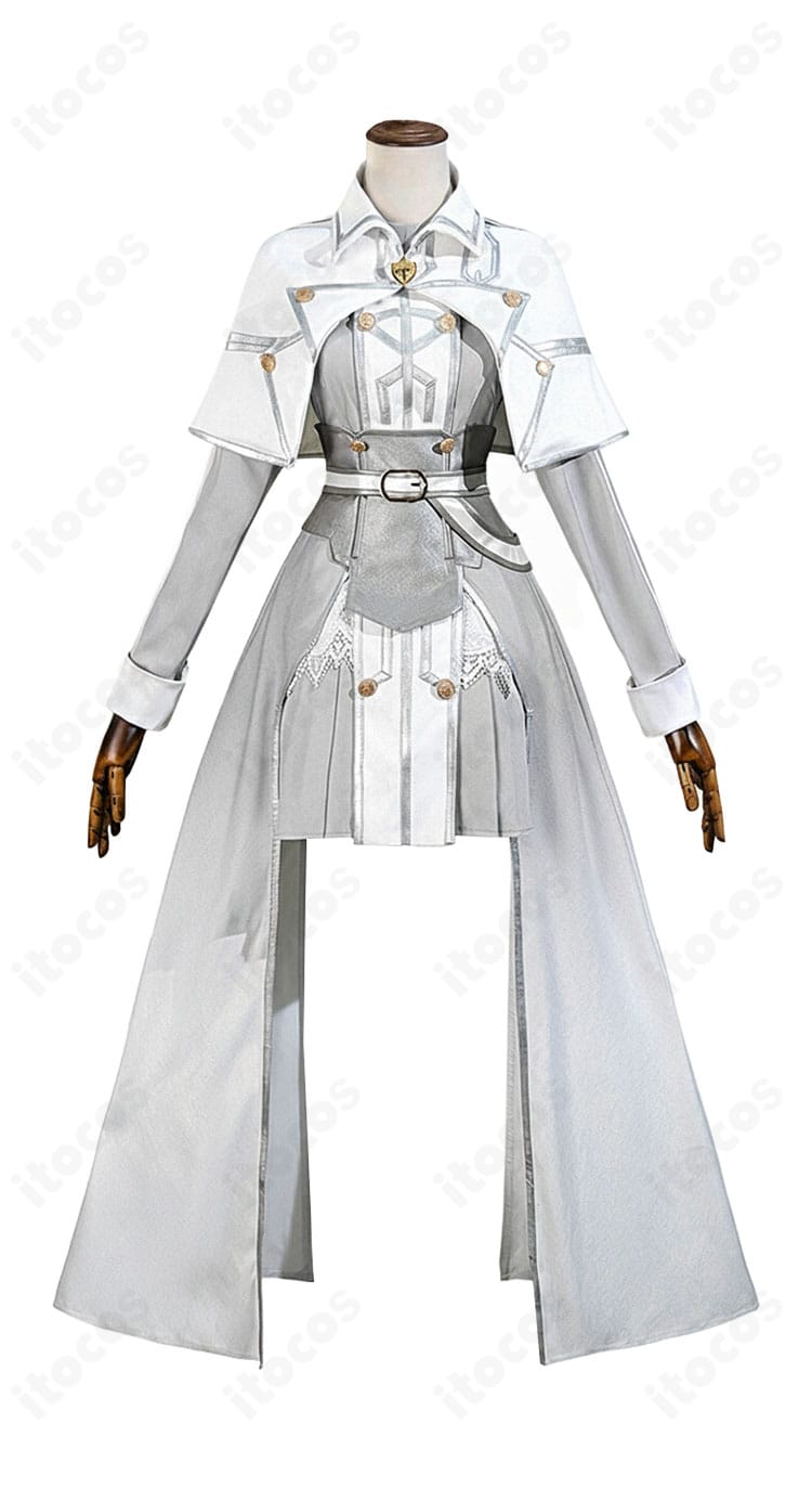 ソードアート・オンライン アスナ 星王妃コスプレ衣装の正面全体。ワンピースとストールのバランスが生む上品なシルエットを確認できる画像。
