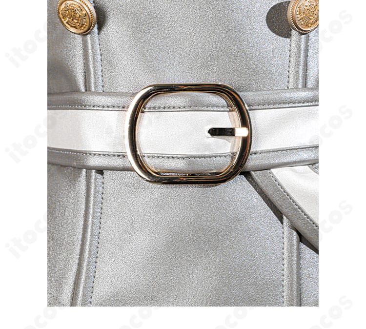 アスナ 星王妃コスプレ衣装の腰まわり装飾。ゴールド調の装飾が映える、存在感のあるデザインを示すディテール写真。