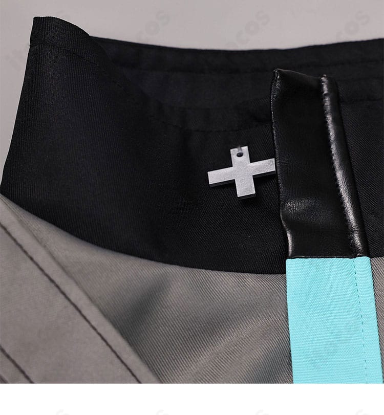 初音ミク衣装 襟装飾ディテール｜上品なカラーラインと高い縫製精度