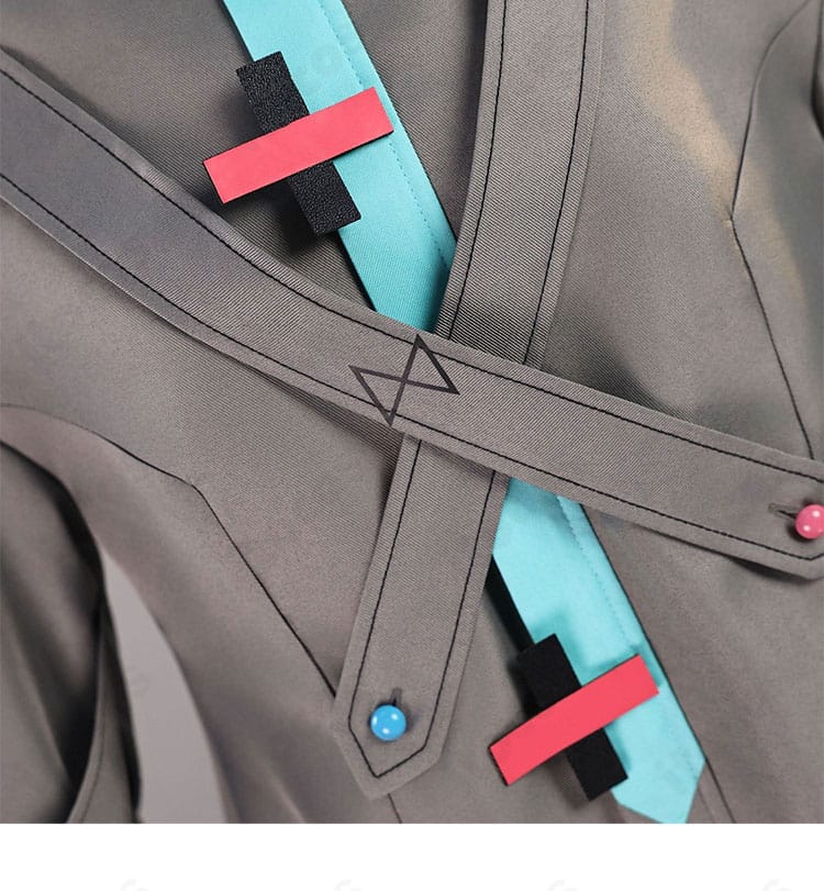 初音ミク衣装 上衣装飾ディテール｜胸元と縫い合わせの美しい仕上げ