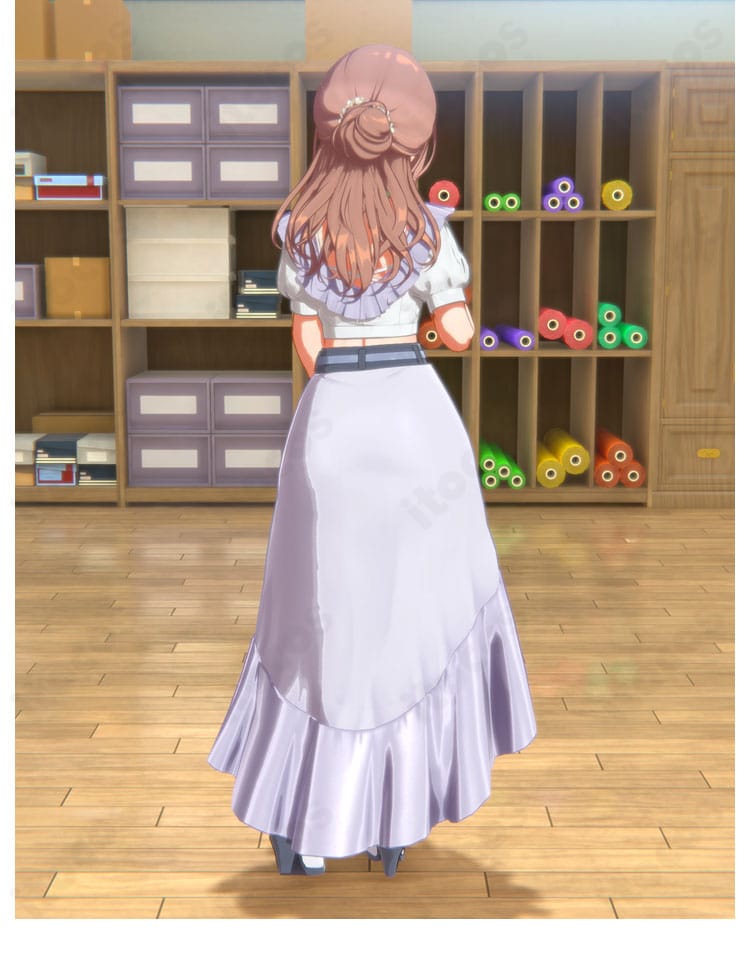 姫崎莉波 clumsy trick 衣装の左側面。シルエットの立体感や装飾の配置バランスを確認できる画像。