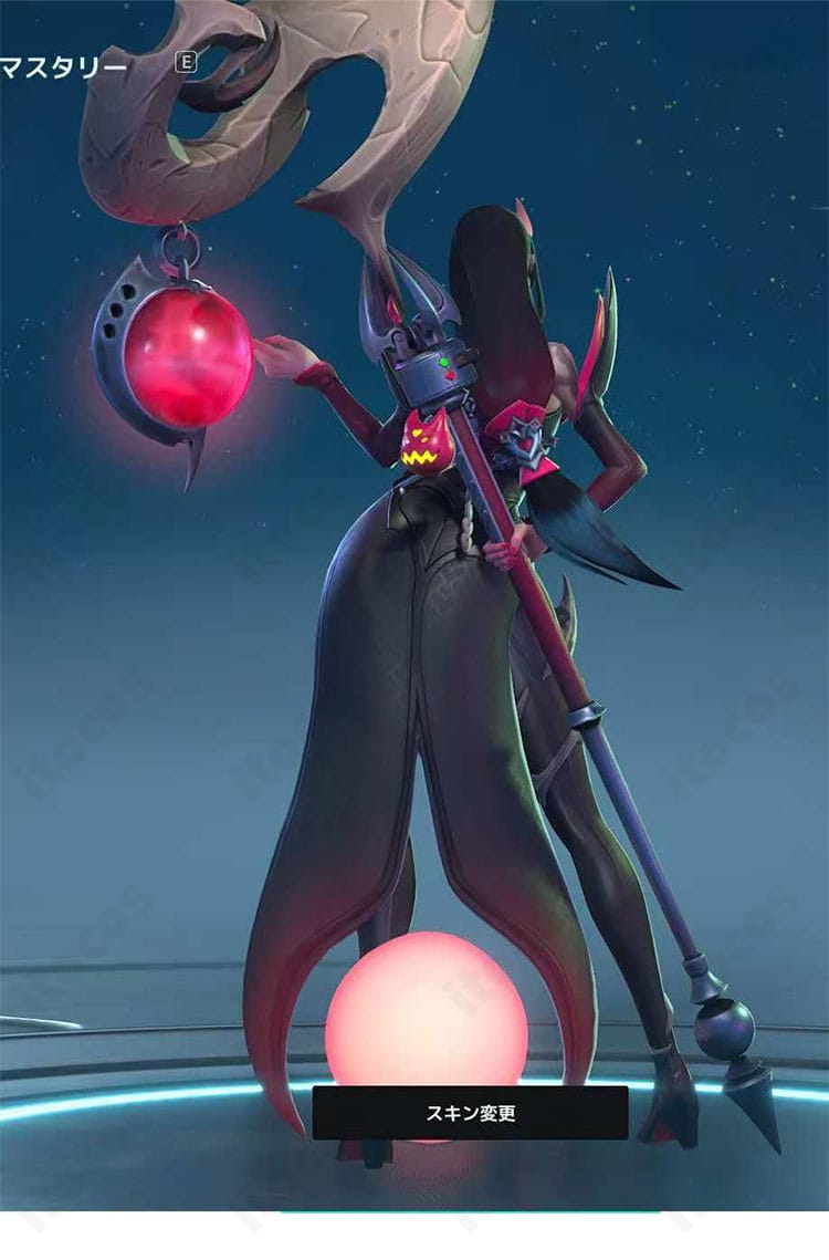 SUPERVIVE エヴァのコスプレ衣装 背面。ダークで妖艶なデザインと着脱しやすい背面構造を確認