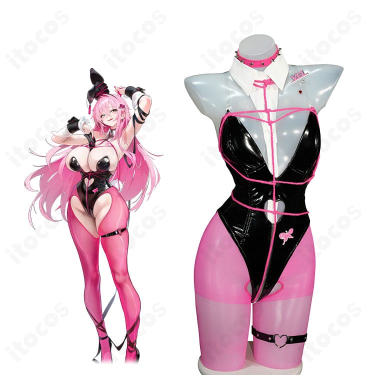 勝利の女神：NIKKE ベルベットのコスプレ衣装とキャラクター比較図。バニー怪盗スタイルの全体バランスを検証できる画像