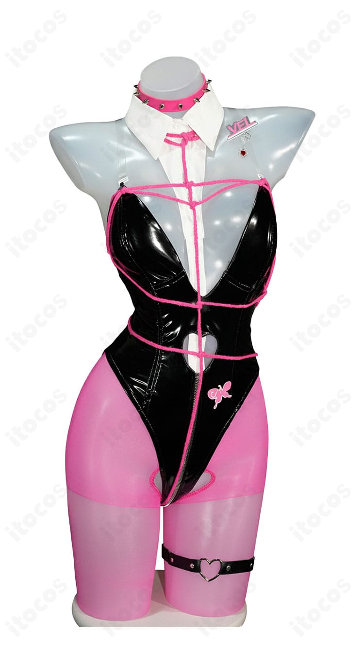 勝利の女神：NIKKE ベルベット バニー怪盗コスプレ 正面。高再現レオタードのラインと装飾の配置が分かる