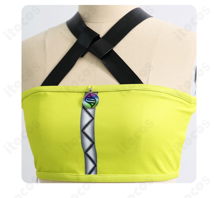 カナリィ コスプレ 上着の襟元と装飾ディテールの接写｜細部再現