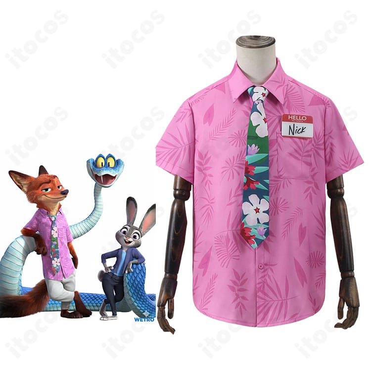 ニック・ワイルド 私服風シャツ＆ネクタイ コスプレ衣装の全体イメージ｜ズートピア2 キャラクター再現