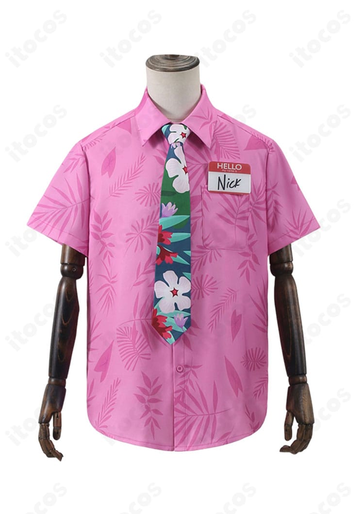 ズートピア2 ニック・ワイルド 私服風コスプレ ピンク系シャツ＆ネクタイ 正面画像｜イベント・撮影向け