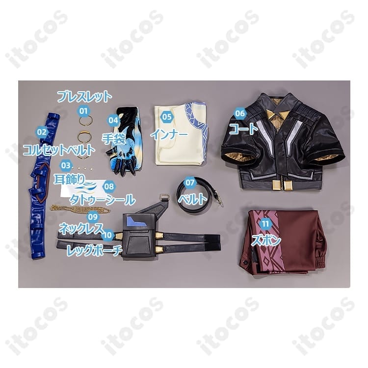 VALORANT ヴィトー 初期衣装コスプレ｜快適に高再現、イベント・撮影で映えるセット一式 - 6枚目の画像