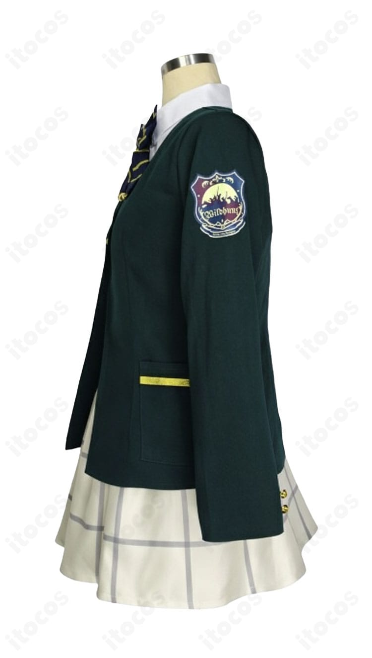 ブルーアーカイブ 桜井ミヨ 初期制服コスプレ衣装の左肩・袖ディテール。生地の質感とステッチ、リボン結びの形状をクローズアップ