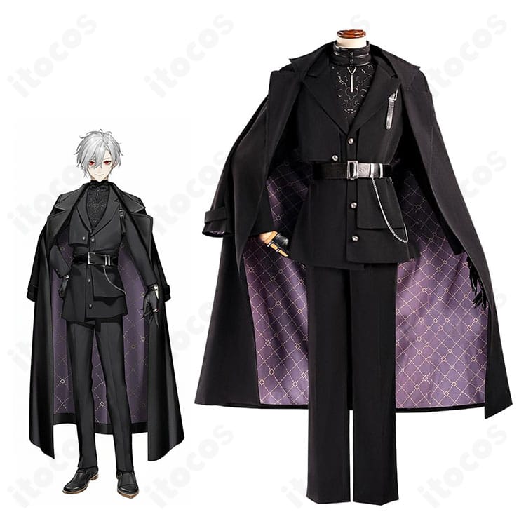 にじさんじ 葛葉 ヒットマン衣装のキャラクターイメージとコスプレ衣装を並べた紹介画像