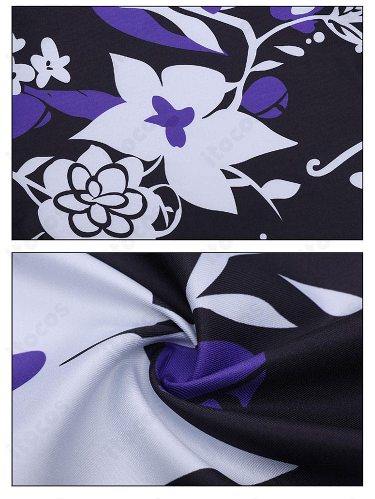 布地の質感と装飾モチーフのクローズアップ。表面の凹凸と光沢感を描写