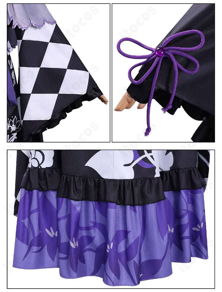 袖口と裾の装飾パーツ詳細。エッジの処理と装飾ラインの均整を示す