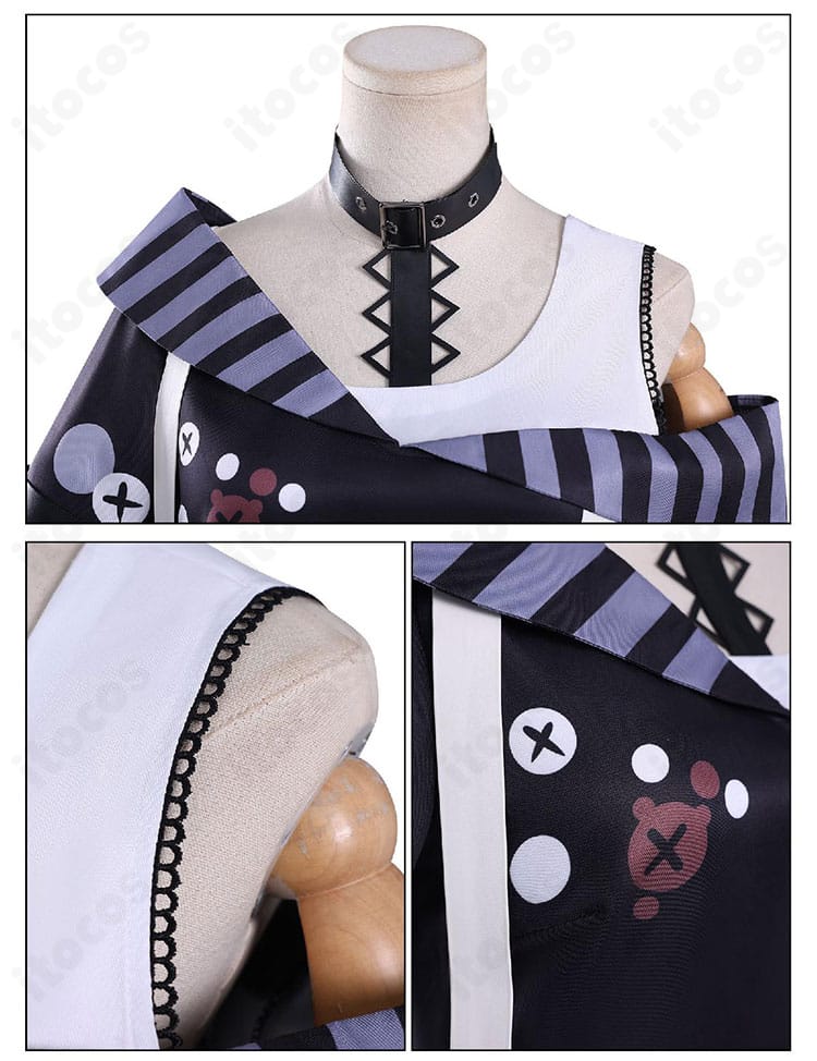 沢渡ココ 衣装の襟元・肩周りの装飾ディテールを拡大した画像