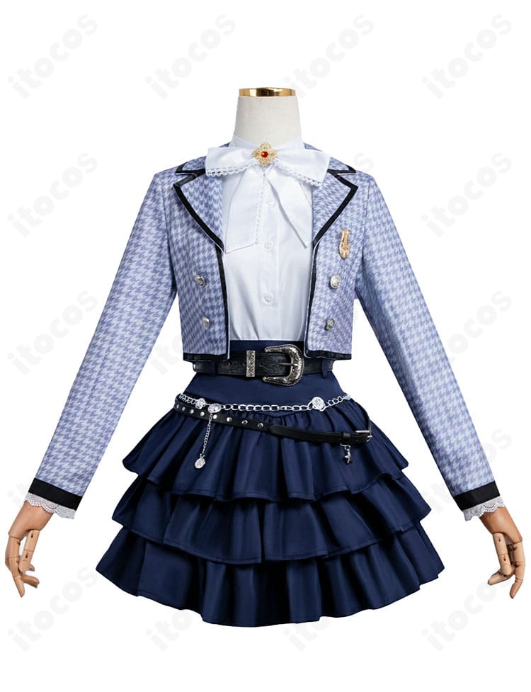 恋と深空 主人公「気ままな旅」コスプレ衣装の正面全体。コートとスカートのバランスが分かるフロントビュー。