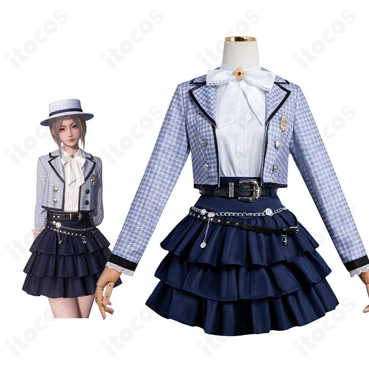 恋と深空 主人公（MC）「気ままな旅」コスプレ衣装の全身イメージ。旅人風コートとスカーフが映えるスタイリング。