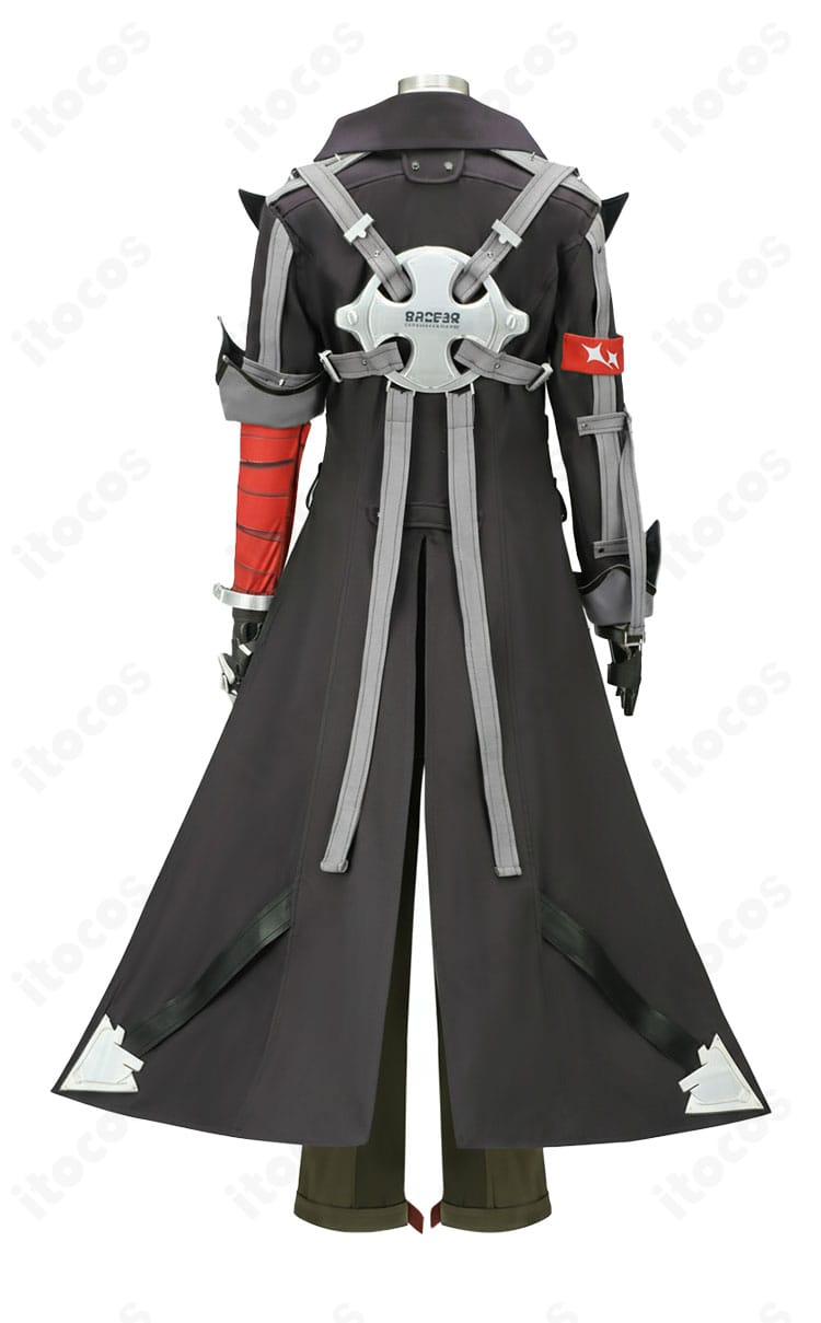 狛野真斗 コスプレ衣装の背面シルエット。背飾りの形状と垂れのバランスが分かるカット。